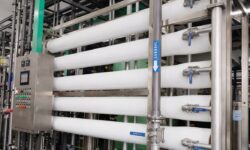 Industrial reverse osmosis water treatment system with control panel